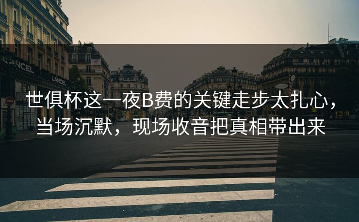世俱杯这一夜B费的关键走步太扎心，当场沉默，现场收音把真相带出来