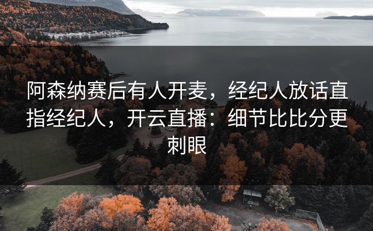 阿森纳赛后有人开麦，经纪人放话直指经纪人，开云直播：细节比比分更刺眼
