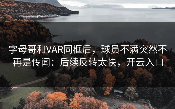 字母哥和VAR同框后，球员不满突然不再是传闻：后续反转太快，开云入口
