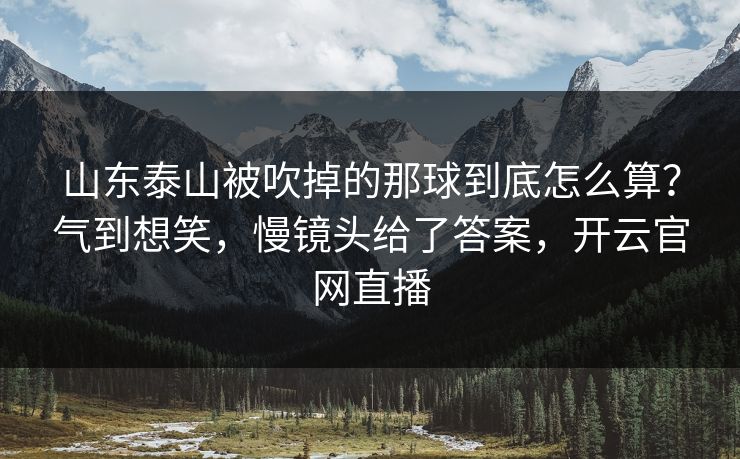 山东泰山被吹掉的那球到底怎么算？气到想笑，慢镜头给了答案，开云官网直播