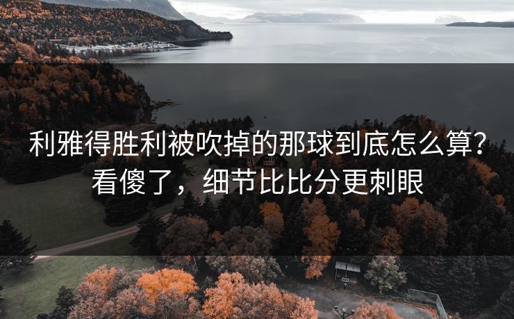 利雅得胜利被吹掉的那球到底怎么算？看傻了，细节比比分更刺眼