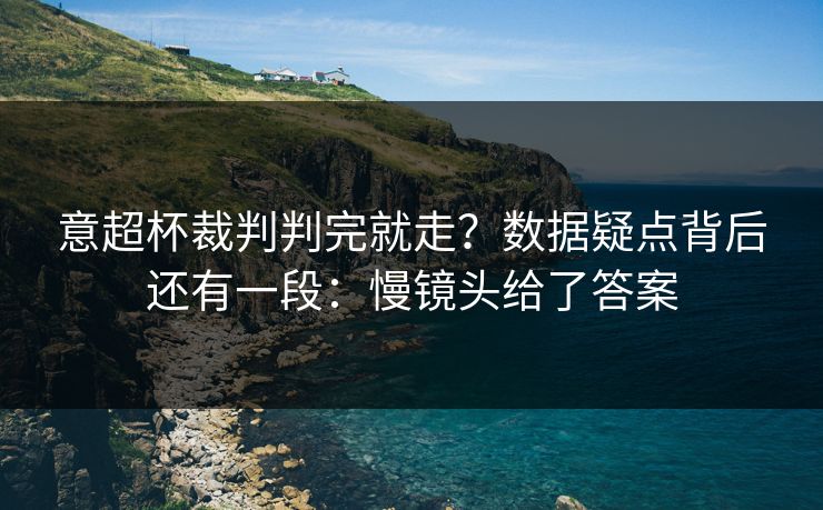 意超杯裁判判完就走？数据疑点背后还有一段：慢镜头给了答案