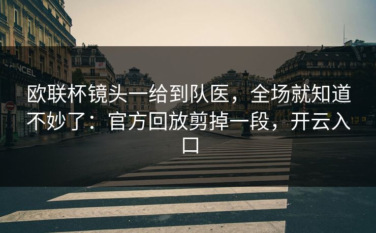 欧联杯镜头一给到队医，全场就知道不妙了：官方回放剪掉一段，开云入口