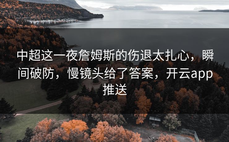 中超这一夜詹姆斯的伤退太扎心,瞬间破防,慢镜头给了答案,开云app推送