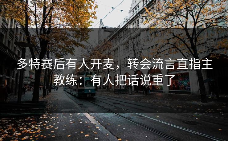 多特赛后有人开麦，转会流言直指主教练：有人把话说重了