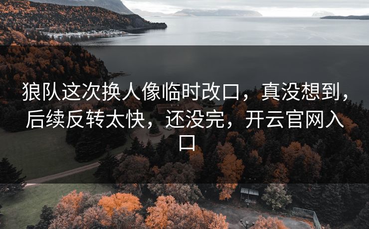 狼队这次换人像临时改口，真没想到，后续反转太快，还没完，开云官网入口